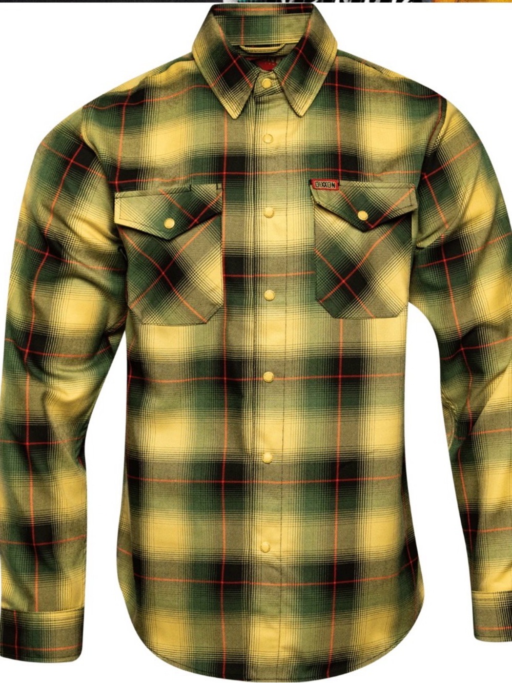 Dixxon Men’s Large Tall The Concealment Yellow Green Plaid Flannel Shirt NEW
